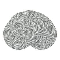 Round Placemats Set of 6 Woven Placemats for Home and Kitchen Indoor Table Mat Wipe Clean Black 15inch