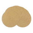 thumbnail image 1 of Round Placemats Set of 6 Woven Placemats for Home and Kitchen Indoor Table Mat Wipe Clean Yellow Brown 15inch, 1 of 6