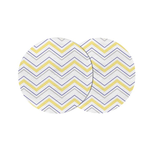 Round Placemats Simple Chevron 15 inch Set of 2 Table Mats for Dining Table Geometric Stripe Heat Resistant Non-Slip Kitchen & Home Decorative Place Mat Set