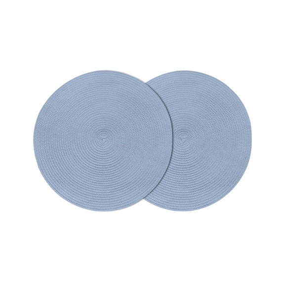 Round Placemats Solid Color 15 inch Set of 2 Table Mats for Dining Table Light Blue Heat Resistant Non-Slip Kitchen & Home Decorative Place Mat Set