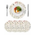 thumbnail image 1 of Round Placemats Spring Floral Bird 15 inch Set of 4 Table Mats for Dining Table Wildflowers Leaves Plant Heat Resistant Non-Slip Kitchen & Home Decorative Place Mat Set, 1 of 8