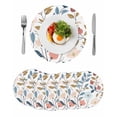 thumbnail image 1 of Round Placemats Spring Flower Leaves 15 inch Set of 6 Table Mats for Dining Table Floral Berries Plant Heat Resistant Non-Slip Kitchen & Home Decorative Place Mat Set, 1 of 8