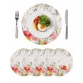 thumbnail image 1 of Round Placemats Spring Flowers Orange Red 15 inch Set of 4 Table Mats for Dining Table Leaves Plant Retro Heat Resistant Non-Slip Kitchen & Home Decorative Place Mat Set, 1 of 8