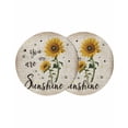 thumbnail image 1 of Round Placemats Sunflower Leaves 15 inch Set of 2 Table Mats for Dining Table Spring Floral Vintage Heat Resistant Non-Slip Kitchen & Home Decorative Place Mat Set, 1 of 8
