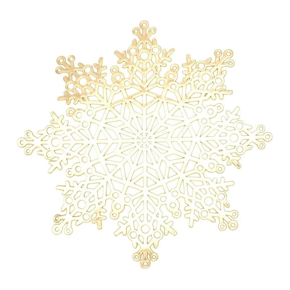 Round Placemats, Table Placemats, Washable Heat-Resistant Snowflake Placemats for Holiday Wedding Party, Durable Stain-Resistant PVC Round Placemat 15 Inch Diameter