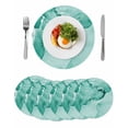thumbnail image 1 of Round Placemats Turquoise Marble 15 inch Set of 6 Table Mats for Dining Table Abstract Waves Cloud Heat Resistant Non-Slip Kitchen & Home Decorative Place Mat Set, 1 of 8