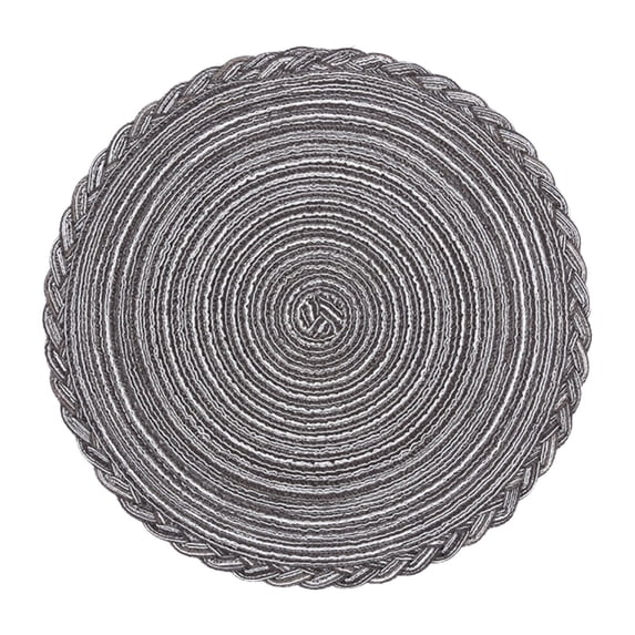 Round Placemats,Washable Braided Table Mats,Cotton Braided Place Mats,7.09 inch Heavy-Duty Heat Resistant Non-Slip Circle Place Mats for Kitchen Dining Party Natural Table Decor (grey)