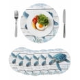 thumbnail image 1 of Round Placemats Watercolor Blue Turtle 15 inch Set of 6 Table Mats for Dining Table White Wood Grain Heat Resistant Non-Slip Kitchen & Home Decorative Place Mat Set, 1 of 8