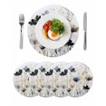 thumbnail image 1 of Round Placemats Watercolor Gray Brown Flowers 15 inch Set of 4 Table Mats for Dining Table Retro Wildflowers Heat Resistant Non-Slip Kitchen & Home Decorative Place Mat Set, 1 of 8