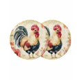 thumbnail image 1 of Round Placemats Watercolor Rooster Pink Flowers 15 inch Set of 2 Table Mats for Dining Table Floral Plant Heat Resistant Non-Slip Kitchen & Home Decorative Place Mat Set, 1 of 8