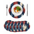 thumbnail image 1 of Round Placemats Watercolors Red White Blue 15 inch Set of 6 Table Mats for Dining Table Abstract Art Heat Resistant Non-Slip Kitchen & Home Decorative Place Mat Set, 1 of 8