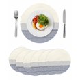 thumbnail image 1 of Round Placemats Wave Stripe 15 inch Set of 6 Table Mats for Dining Table Geometric Heat Resistant Non-Slip Kitchen & Home Decorative Place Mat Set, 1 of 8