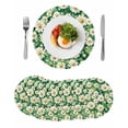 thumbnail image 1 of Round Placemats White Daisies 15 inch Set of 6 Table Mats for Dining Table Spring Garden Heat Resistant Non-Slip Kitchen & Home Decorative Place Mat Set, 1 of 8
