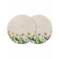 thumbnail image 1 of Round Placemats White Daisy 15 inch Set of 2 Table Mats for Dining Table Linen Background Heat Resistant Non-Slip Kitchen & Home Decorative Place Mat Set, 1 of 8