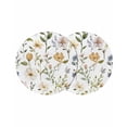 thumbnail image 1 of Round Placemats Wildflower 15 inch Set of 2 Table Mats for Dining Table Watercolor Floral Leaves Heat Resistant Non-Slip Kitchen & Home Decorative Place Mat Set, 1 of 8