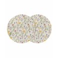 thumbnail image 1 of Round Placemats Wildflowers Leavs 15 inch Set of 2 Table Mats for Dining Table Floral Plant Beige Heat Resistant Non-Slip Kitchen & Home Decorative Place Mat Set, 1 of 8