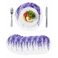 thumbnail image 1 of Round Placemats Wisteria Floral 15 inch Set of 6 Table Mats for Dining Table Purple Leaf Heat Resistant Non-Slip Kitchen & Home Decorative Place Mat Set, 1 of 8
