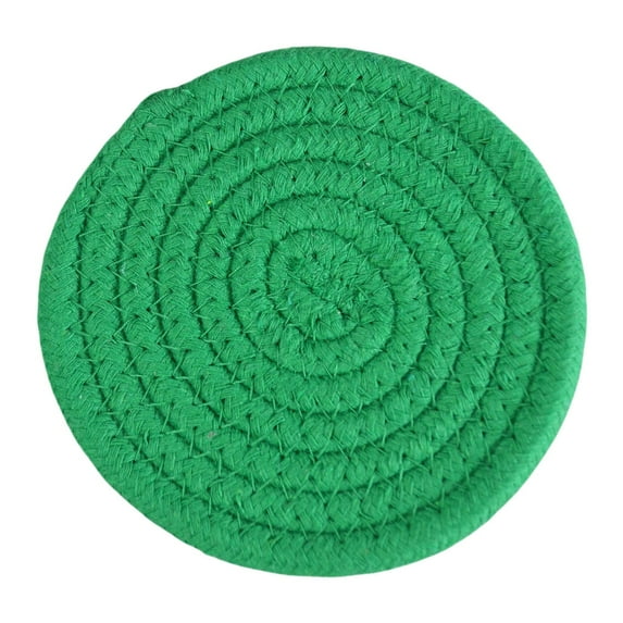 Round Placemats,Woven Round Placemat,4.33 Inch Cotton Rope Woven Place Mat,Rope Woven Table Mats,Hot Mat For Kitchen, Non Slip Heat Resistant Place Mats,Placemats For Kitchen Table Decor,Green