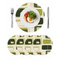 thumbnail image 1 of Round Placemats Yellow Beige Geometric 15 inch Set of 4 Table Mats for Dining Table Abstract Art Heat Resistant Non-Slip Kitchen & Home Decorative Place Mat Set, 1 of 8
