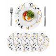 thumbnail image 1 of Round Placemats Yellow Black Leaves Branch 15 inch Set of 4 Table Mats for Dining Table Simple Style Plant Heat Resistant Non-Slip Kitchen & Home Decorative Place Mat Set, 1 of 8