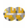thumbnail image 1 of Round Placemats Yellow Block 15 inch Set of 2 Table Mats for Dining Table Modern Modern Art Heat Resistant Non-Slip Kitchen & Home Decorative Place Mat Set, 1 of 8