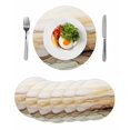 thumbnail image 1 of Round Placemats Yellow Brown Marble Texture 15 inch Set of 6 Table Mats for Dining Table Waves Abstract Heat Resistant Non-Slip Kitchen & Home Decorative Place Mat Set, 1 of 8