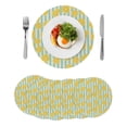 thumbnail image 1 of Round Placemats Yellow Lemon Stripes 15 inch Set of 6 Table Mats for Dining Table Summer Fruit White Blue Heat Resistant Non-Slip Kitchen & Home Decorative Place Mat Set, 1 of 8