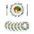 thumbnail image 1 of Round Placemats Yellow Rose Wreath 15 inch Set of 6 Table Mats for Dining Table Leaf Plant Heat Resistant Non-Slip Kitchen & Home Decorative Place Mat Set, 1 of 8