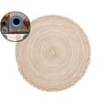 thumbnail image 1 of Round Placemats for Dining Table Woven Heat Resistant Non-Slip Kitchen Table Mats Diameter 7 Inch(Beige), 1 of 3