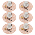 Round Placemats for Dinner Table Set of 6 Metallic Hollow Out Leaf