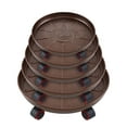 thumbnail image 1 of Round Plant Caddy with Wheels and Drainage Tray, Heavy-Duty Metal Rolling Flower Pot Stand with Rubber Casters and Water Catch Box, 1 of 5