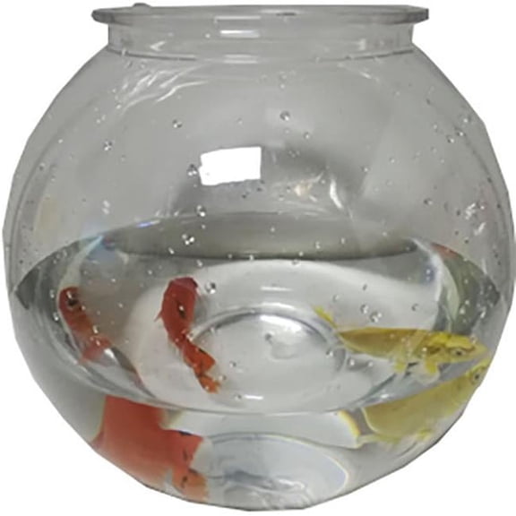 Round Plastic Fish Bowl - Clear - 2 Gallon - Case of 12 - 360' Viewing