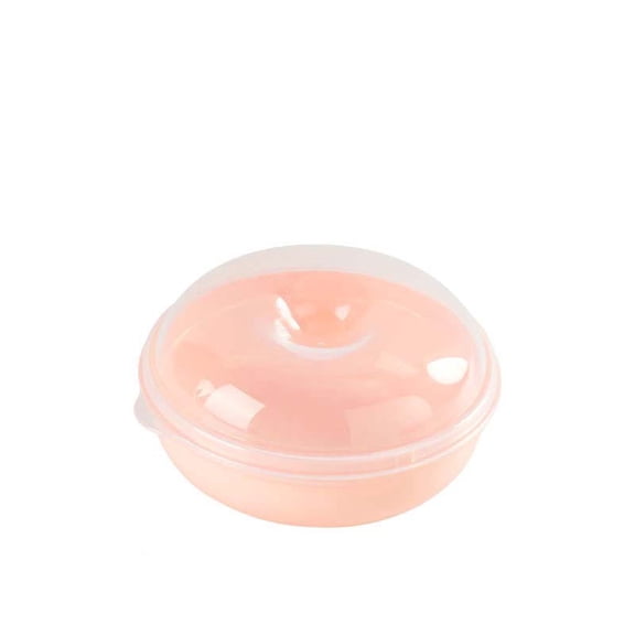 Round Plastic Food Storage Box Portable Microwave-Safe Container for Fruit, Nuts & Bread, Pink