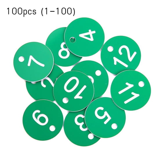 Round Plastic Number Tags Plastic Sequential Number Tags 1-100 for Organization, Inventory Tracking, and Event Management for Teachers, Retailers, and Event Coordinators
