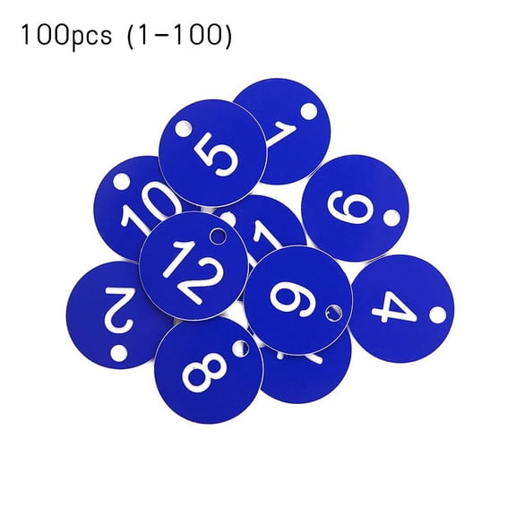 Round Plastic Number Tags Plastic Sequential Number Tags 1-100 for Organization, Inventory Tracking, and Event Management for Teachers, Retailers, and Event Coordinators