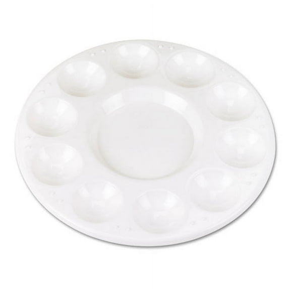 Round Plastic Paint Trays For Classroom, White, 10/pack | Bundle of 2 Packs