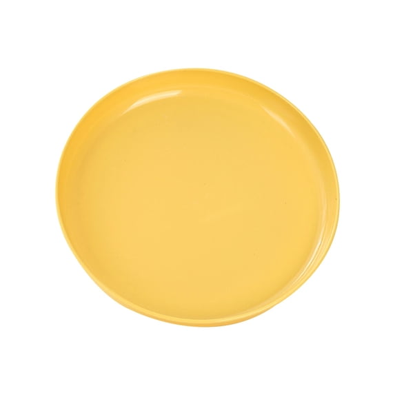 Round Plastic Serving Tray Platter,Lightweight Non-Slip Food Service Tray Platter,Reusable Plastic Fast Food Serving Tray for Bar Coffee Home Cafeteria Hotel and More,7.9 inch (Yellow)