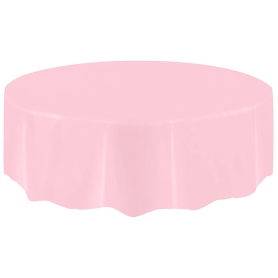 Round Plastic Tablecloth, Waterproof Spillproof with Plastic Backed Table Cloth, Wipe Clean Table Cover for Dining, Buffet Parties and Camping