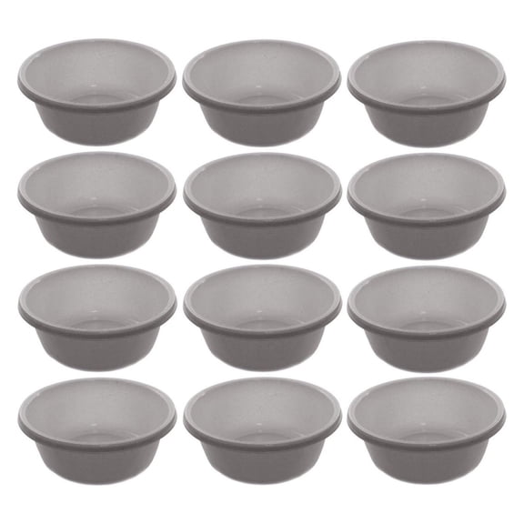 Round Plastic Wash Basin 1151, 13 inch Holds Like 3 Gallons (12, White with Dots)