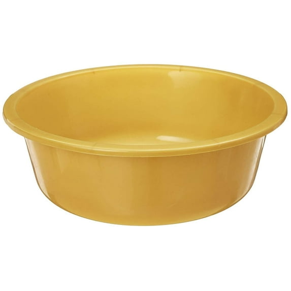 Round Plastic Wash Basin 5 Quart, Gold (6 Pack)