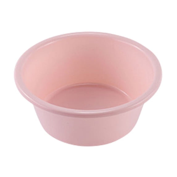 Round Plastic Wash Basin, Portable Laundry Hand Wash Dish Pan, Stackable, Space Saving, for Kitchen Sink, Washing Storage Cleaning Supplies Pink