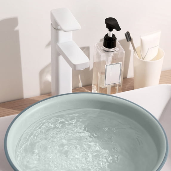 Round Plastic Wash Basin, Stackable Camping Dishpan, Portable Vegetable Fruit Dish Tub, Small Multipurpose Washtub for Face Cleansing, Home Kitchen Sink Outdoor Indoor