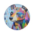 thumbnail image 1 of Round Plate Mat 15.4x15.4 Inchesx1 Placemat Table Mat Kitchen Mat Coffee Mat Fabric Thick, Strong Wear-Resistant, Heat Resistance Colorful Raindrop Bear, 1 of 7