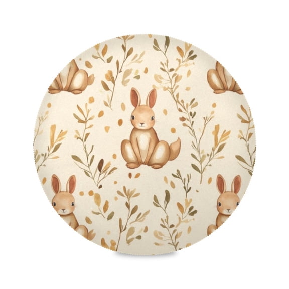 Round Plate Mat 15.4x15.4 Inchesx1 Placemat Table Mat Kitchen Mat Coffee Mat Fabric Thick, Strong Wear-Resistant, Heat Resistance Cute Kangaroo