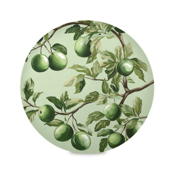 Round Plate Mat 15.4x15.4 Inchesx1 Placemat Table Mat Kitchen Mat Coffee Mat Fabric Thick, Strong Wear-Resistant, Heat Resistance Cyan Plum