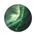 thumbnail image 1 of Round Plate Mat 15.4x15.4 Inchesx1 Placemat Table Mat Kitchen Mat Coffee Mat Fabric Thick, Strong Wear-Resistant, Heat Resistance Green Lava Picture, 1 of 7