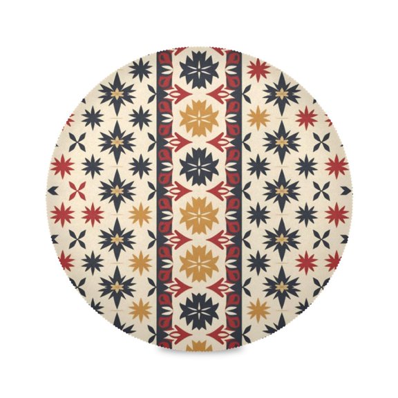 Round Plate Mat 15.4x15.4 Inchesx1 Placemat Table Mat Kitchen Mat Coffee Mat Fabric Thick, Strong Wear-Resistant, Heat Resistance Nordic Element