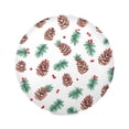 thumbnail image 1 of Round Plate Mat 15.4x15.4 Inchesx4 Placemat Table Mat Kitchen Mat Coffee Mat Fabric Thick, Strong Wear-Resistant, Heat Resistance Christmas Pine Cone3, 1 of 7
