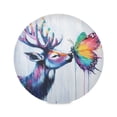 thumbnail image 1 of Round Plate Mat 15.4x15.4 Inchesx4 Placemat Table Mat Kitchen Mat Coffee Mat Fabric Thick, Strong Wear-Resistant, Heat Resistance Colored Deer Butterfly, 1 of 7