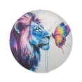 thumbnail image 1 of Round Plate Mat 15.4x15.4 Inchesx4 Placemat Table Mat Kitchen Mat Coffee Mat Fabric Thick, Strong Wear-Resistant, Heat Resistance Lion and Butterfly, 1 of 7